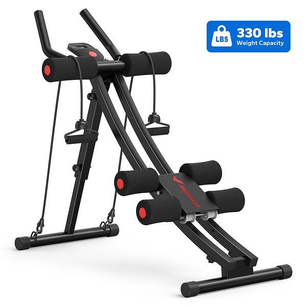 Adjustable Core Trainer Machine, Ergonomic Dual Track Ab Workout Equipment