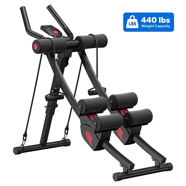 Adjustable Core Trainer Machine, Ergonomic Dual Track Ab Workout Equipment