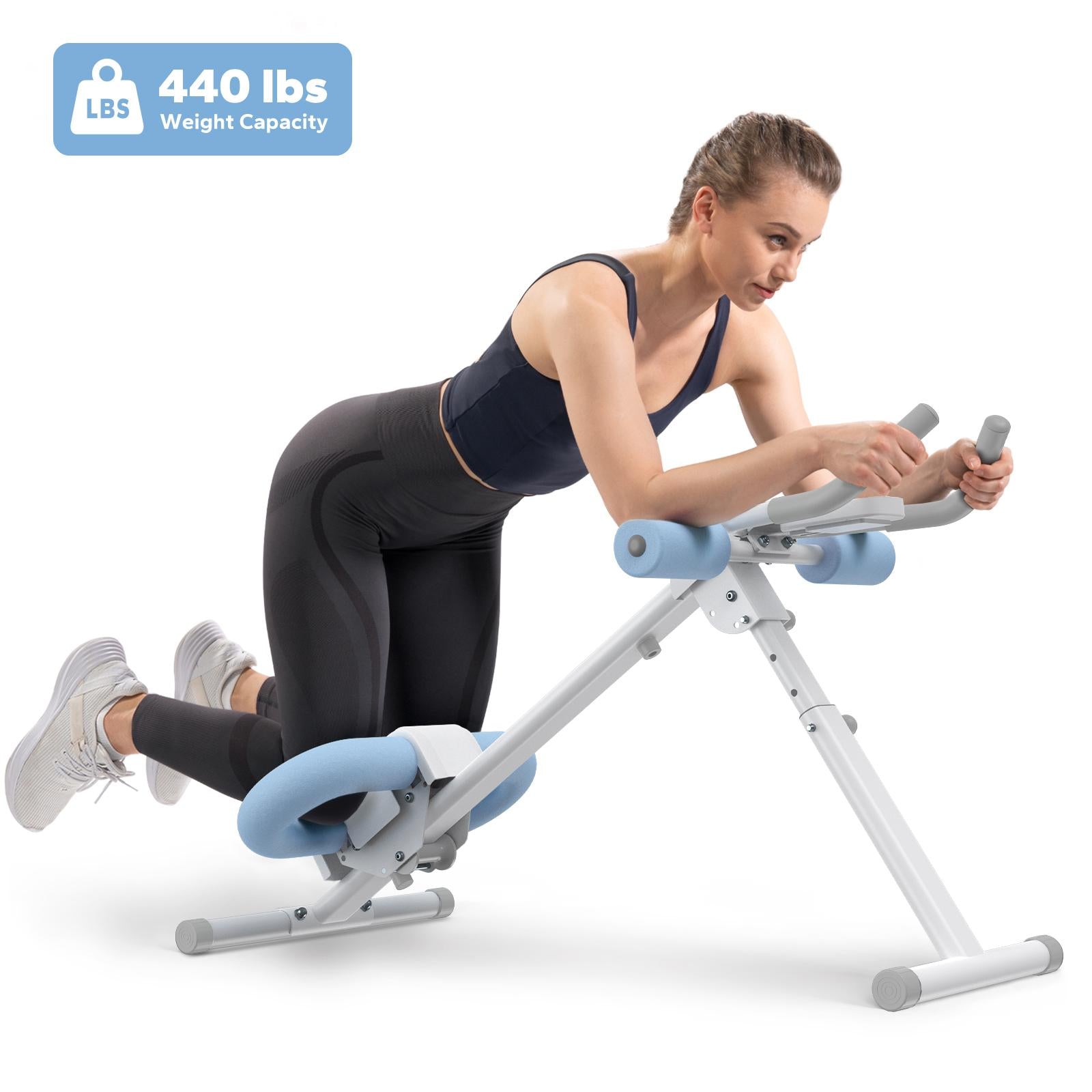 Adjustable Core Trainer Machine, Ergonomic Dual Track Ab Workout Equipment