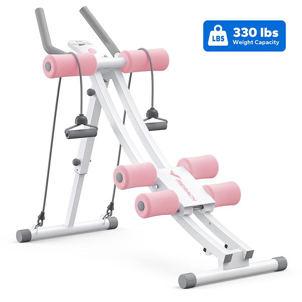 Adjustable Core Trainer Machine, Ergonomic Dual Track Ab Workout Equipment