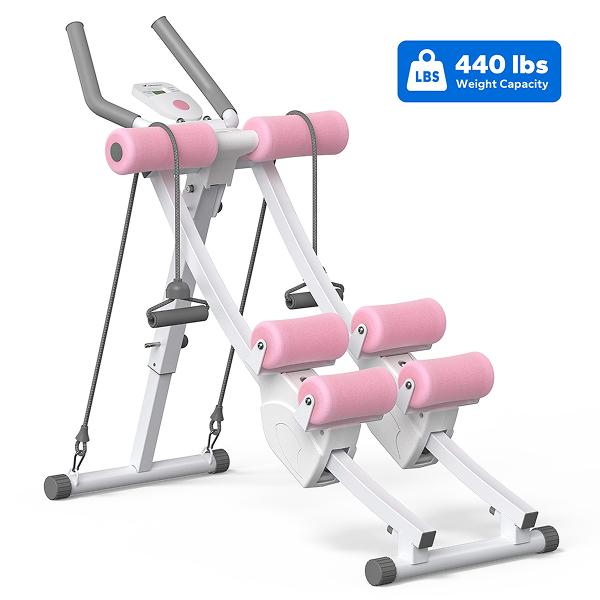 Adjustable Core Trainer Machine, Ergonomic Dual Track Ab Workout Equipment