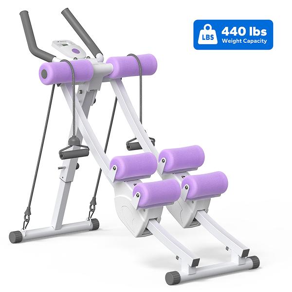 Adjustable Core Trainer Machine, Ergonomic Dual Track Ab Workout Equipment